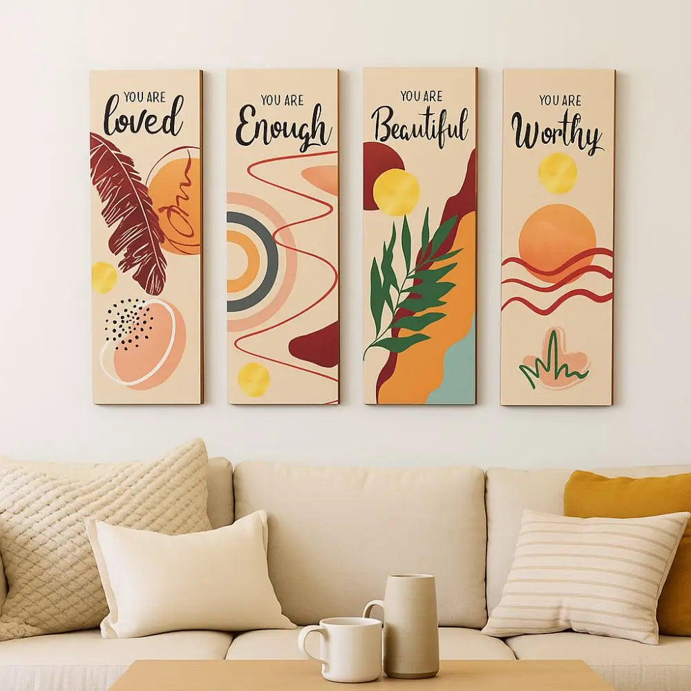Inspirational Quotes Bohemian Abstract Hanging Sign Handmade Artistic Wooden Wall Hanging Plate Wall-mounting Decorative Panel