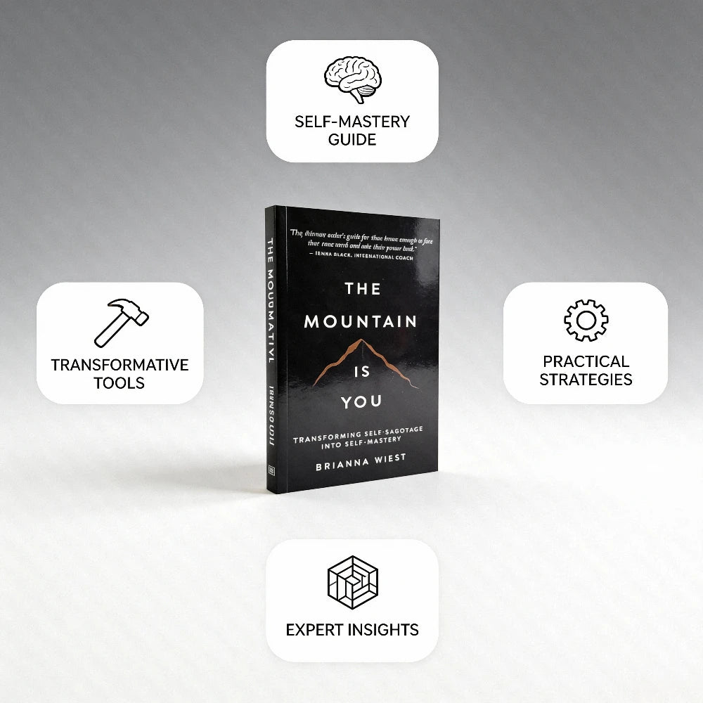 The Mountain Is You By Brianna Wiest - Guide for Self-Growth & Overcoming Inner Blocks (Personal Development)