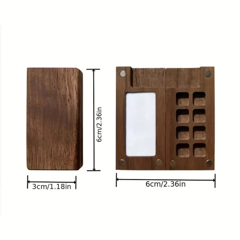 Art Supplies Empty Wooden Watercolor Palette Portable Mini Travel Watercolor Acrylic Paint Box Square Tray Box Art Painting