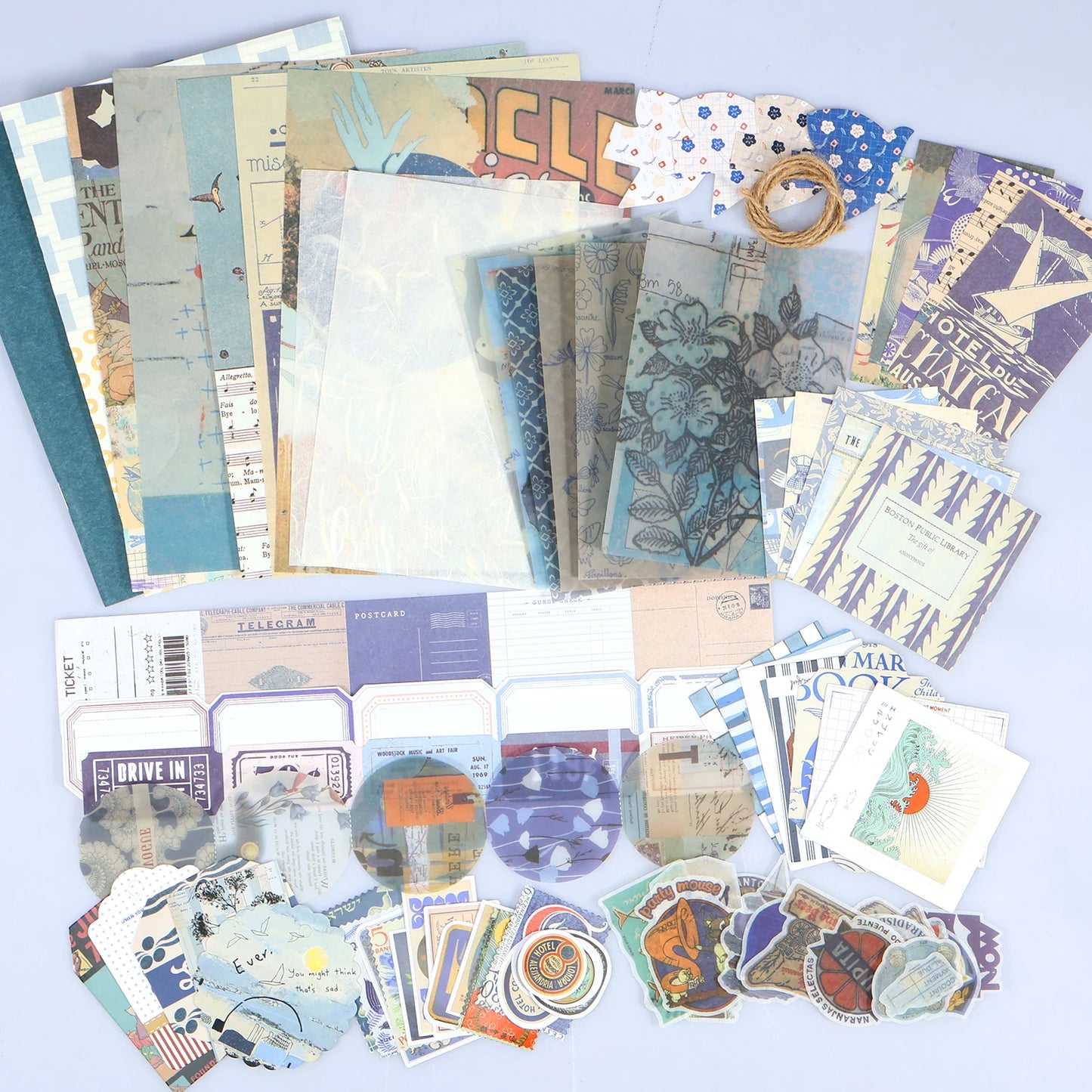 86Pcs Vintage Scrapbook Kit DIY Journaling Supplies Set with Scrapbook Stickers Cards Bookmarks Aesthetic Journaling Arts Craft