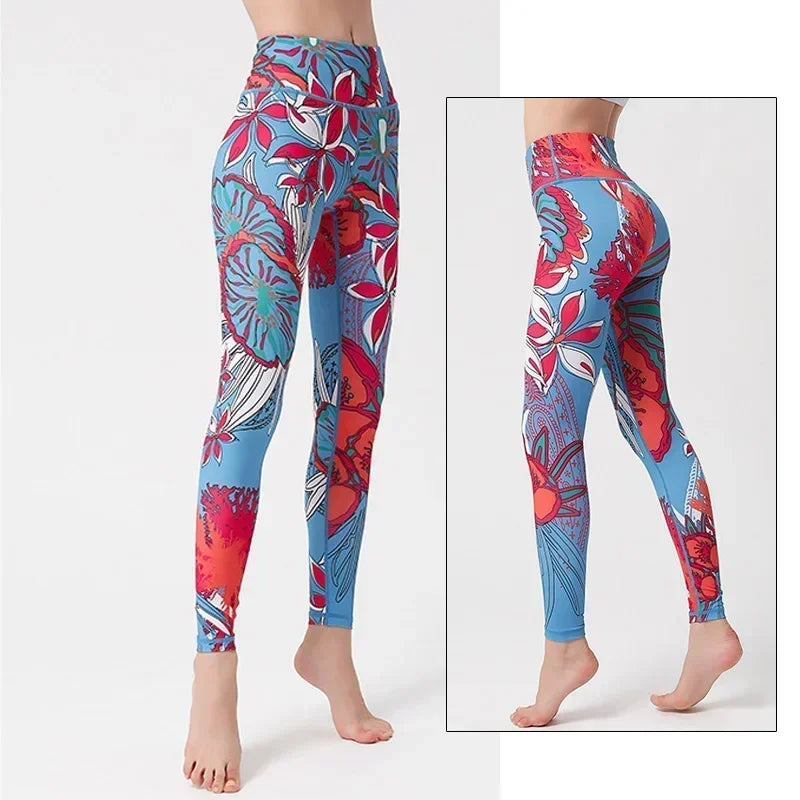 Cloud Hide Women Home Yoga Pants Fitness Gym Exercise Sports Leggings High Waist Sexy Long Print Tights Workout Running Trouser