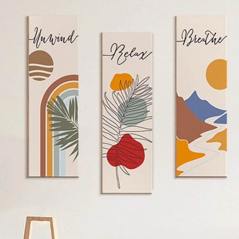 Inspirational Quotes Bohemian Abstract Hanging Sign Handmade Artistic Wooden Wall Hanging Plate Wall-mounting Decorative Panel