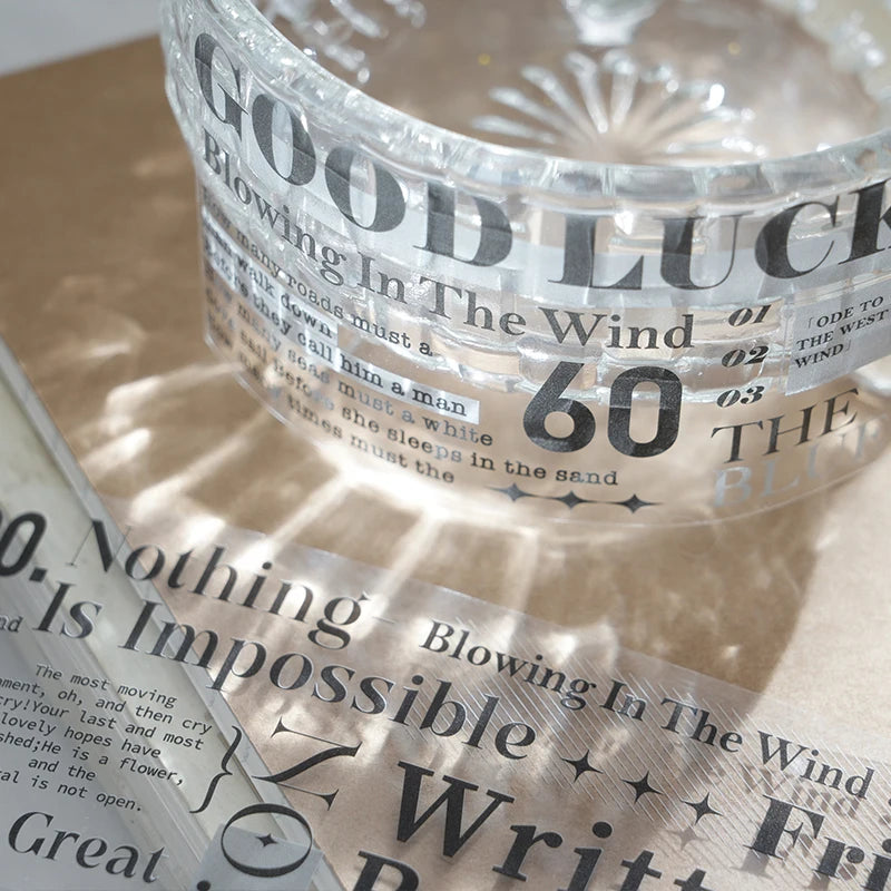 Journal GO 5x200cm English Monologue PET Tape Stickers Creative Decorative Diary Album Scrapbooking Masking Tape Junk Journal