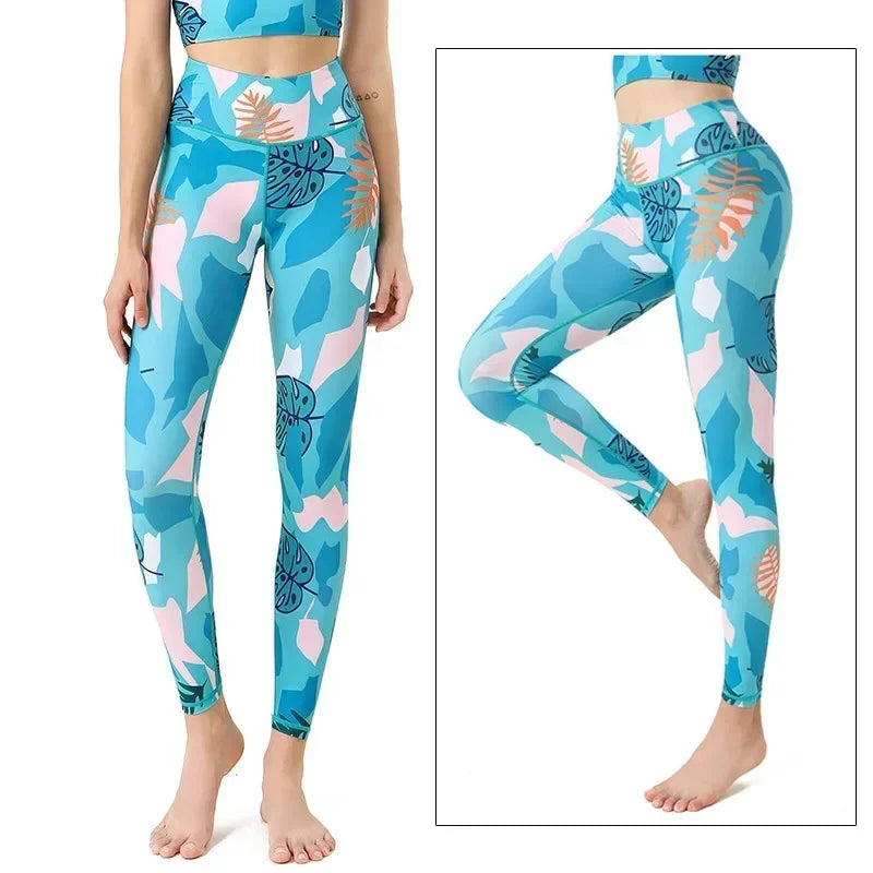 Cloud Hide Women Home Yoga Pants Fitness Gym Exercise Sports Leggings High Waist Sexy Long Print Tights Workout Running Trouser