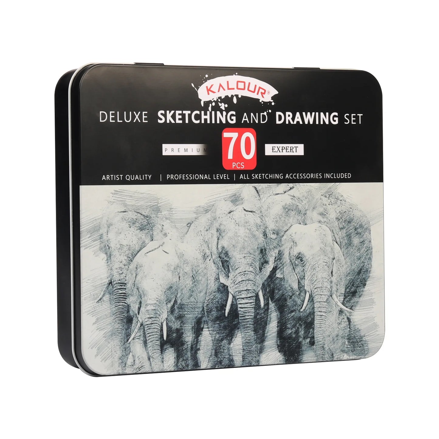 Drawing Set, 70-Pack Sketching Kit, Art Supplies with A Sketch Pad ,Colored, Graphite, Charcoal, Watercolor, Metallic Pencils