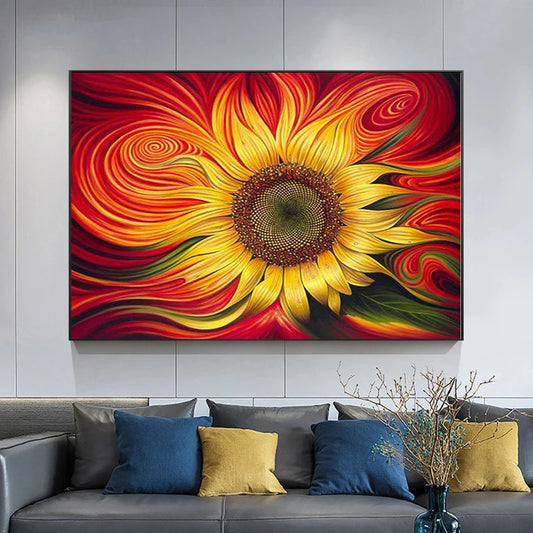 Canvas Painting Sunflowers Abstract Modern Home Wall Art Picture Flowers Posters and Prints for Living Room No Frame