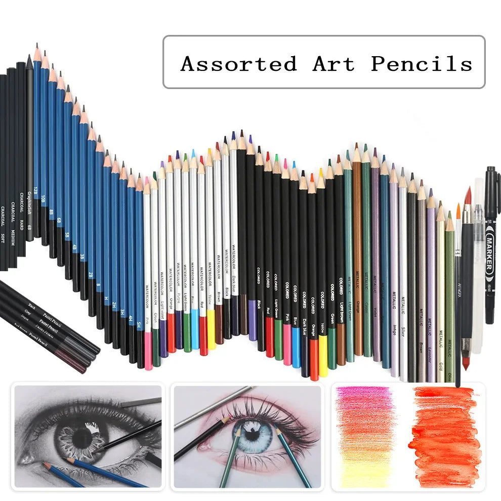Art Painting Set 83pcs Art Sketching Set Color Lead Pencil High Quality Set Art Professional School Drawing Supplies