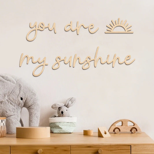 Wooden Wall Decor With Sun Motif Wall Stickers For Youngsters' Bedroom Playroom Inspirational Quote Home Room Wall Decoration