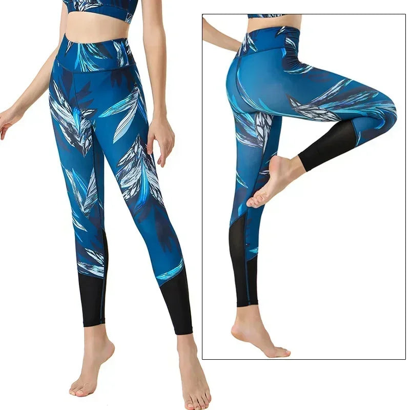Cloud Hide Women Home Yoga Pants Fitness Gym Exercise Sports Leggings High Waist Sexy Long Print Tights Workout Running Trouser