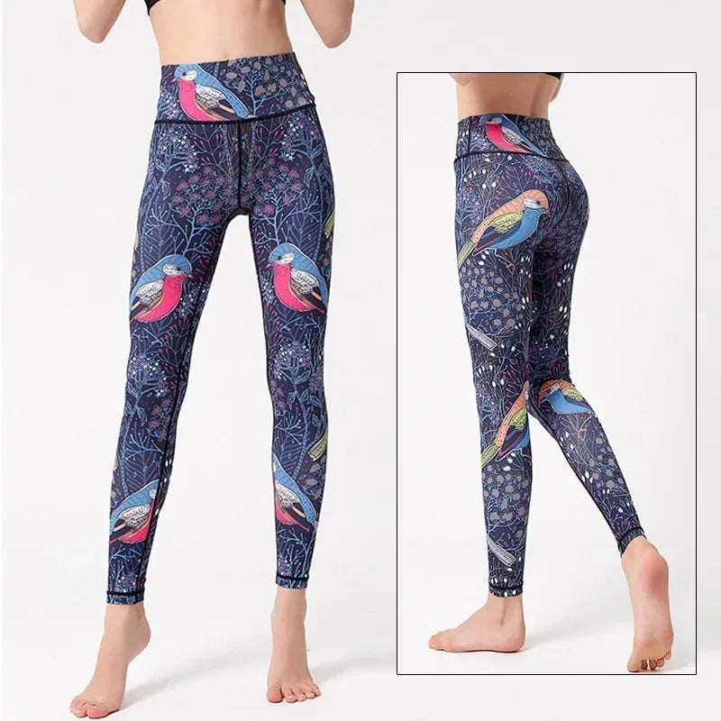 Cloud Hide Women Home Yoga Pants Fitness Gym Exercise Sports Leggings High Waist Sexy Long Print Tights Workout Running Trouser