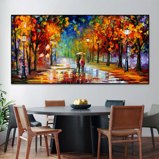 Modern Colorful Abstract Canvas Prints | Rainy Garden Landscape Posters