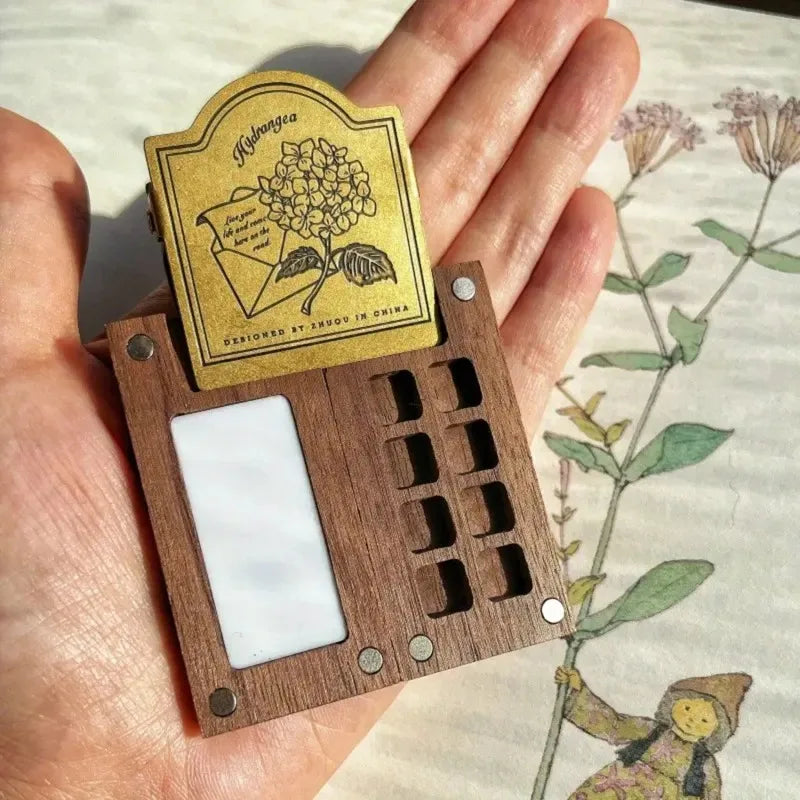 Art Supplies Empty Wooden Watercolor Palette Portable Mini Travel Watercolor Acrylic Paint Box Square Tray Box Art Painting