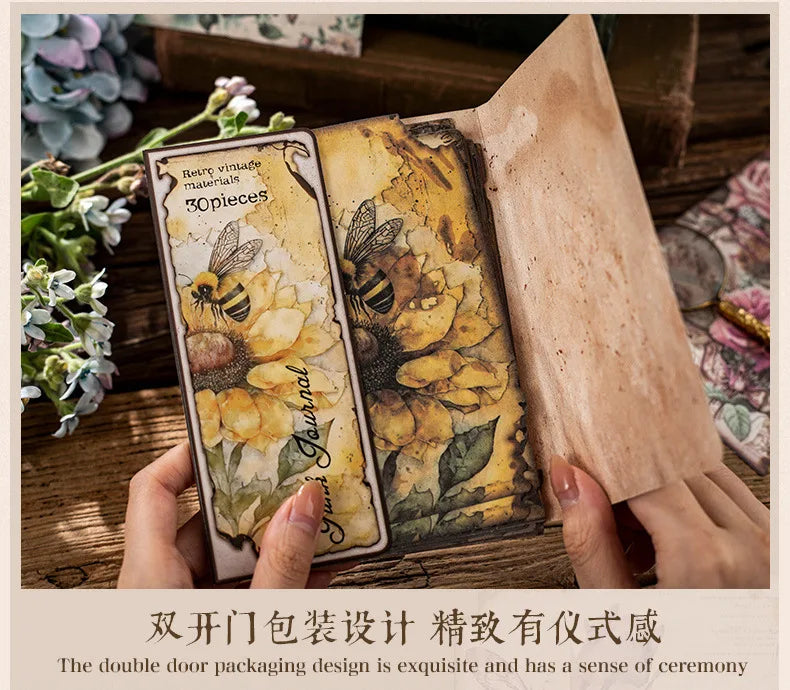 30pcs/pack Vintage Materials Paper Lost Garden Series DIY Scrapbooking Deco Junk Journal Planner Collage Photo Album Craft Paper