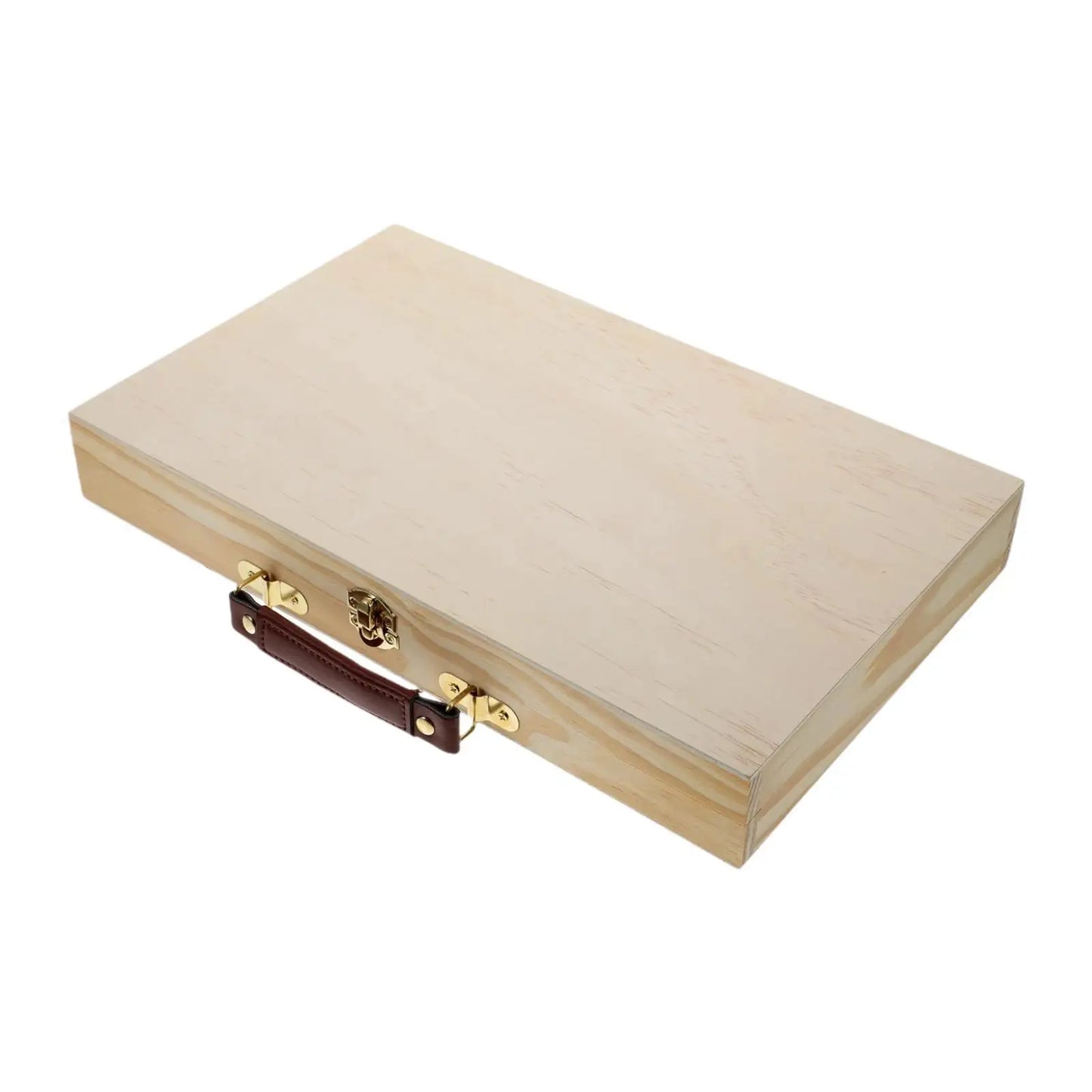 Wood Artist Supplies Box Carrying Case Sleek Multifunctional Portable Organizer Art Tool Box for Markers Paint Brushes Pastel