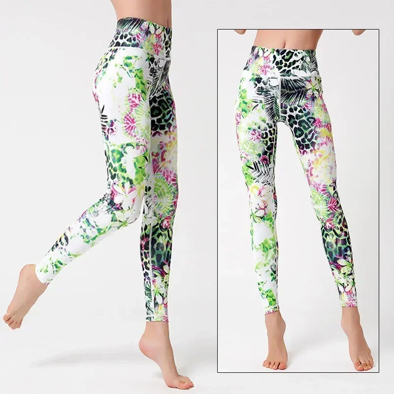 Cloud Hide Women Home Yoga Pants Fitness Gym Exercise Sports Leggings High Waist Sexy Long Print Tights Workout Running Trouser