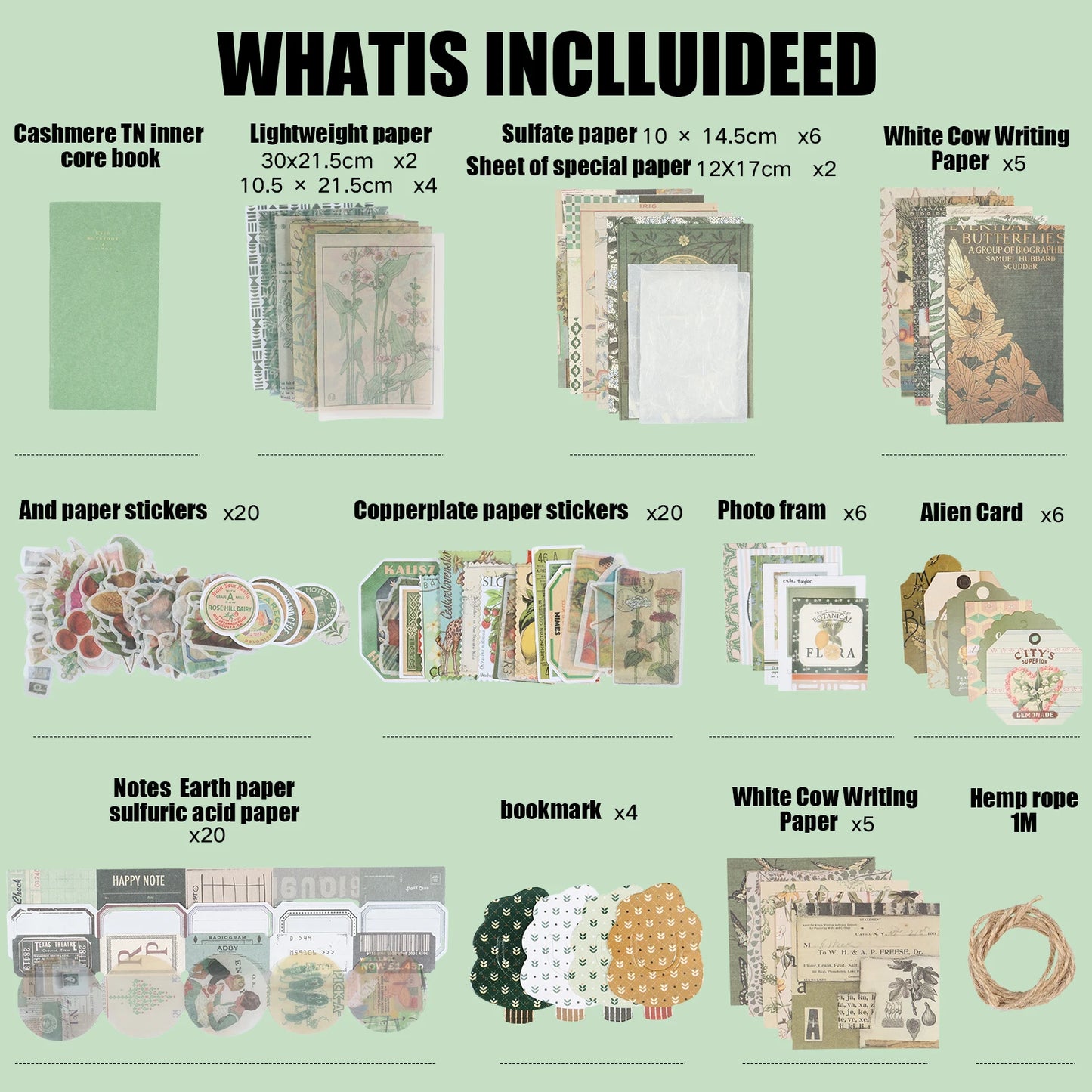 86Pcs Vintage Scrapbook Kit DIY Journaling Supplies Set with Scrapbook Stickers Cards Bookmarks Aesthetic Journaling Arts Craft