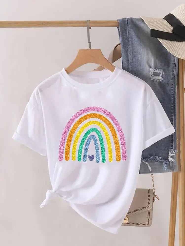 Sweet Cartoon Trend 90s Women Print Female Graphic T-shirts Fashion Clothing Lady Clothes Short Sleeve T Shirt Casual Tee