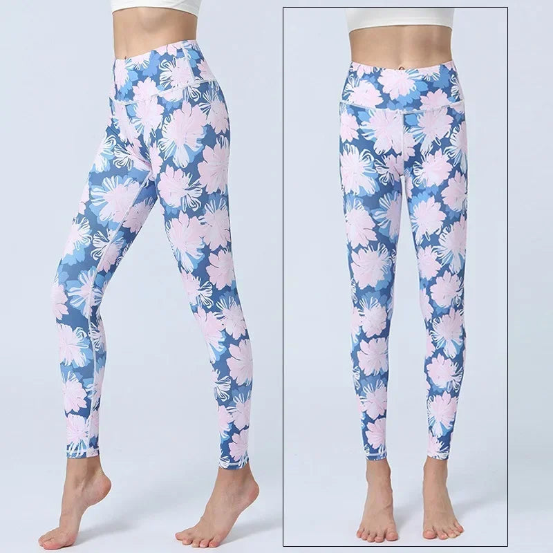 Cloud Hide Women Home Yoga Pants Fitness Gym Exercise Sports Leggings High Waist Sexy Long Print Tights Workout Running Trouser
