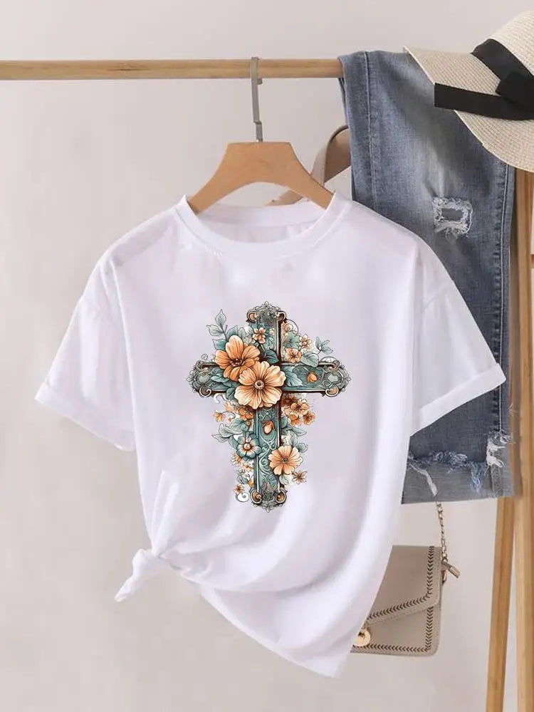 Sweet Cartoon Trend 90s Women Print Female Graphic T-shirts Fashion Clothing Lady Clothes Short Sleeve T Shirt Casual Tee