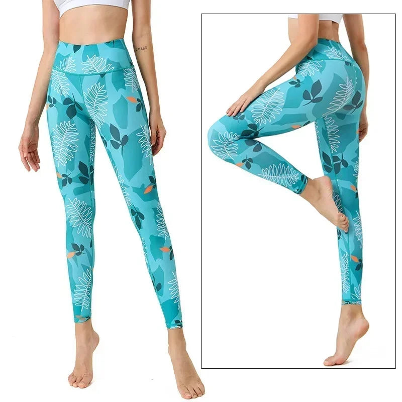 Cloud Hide Women Home Yoga Pants Fitness Gym Exercise Sports Leggings High Waist Sexy Long Print Tights Workout Running Trouser