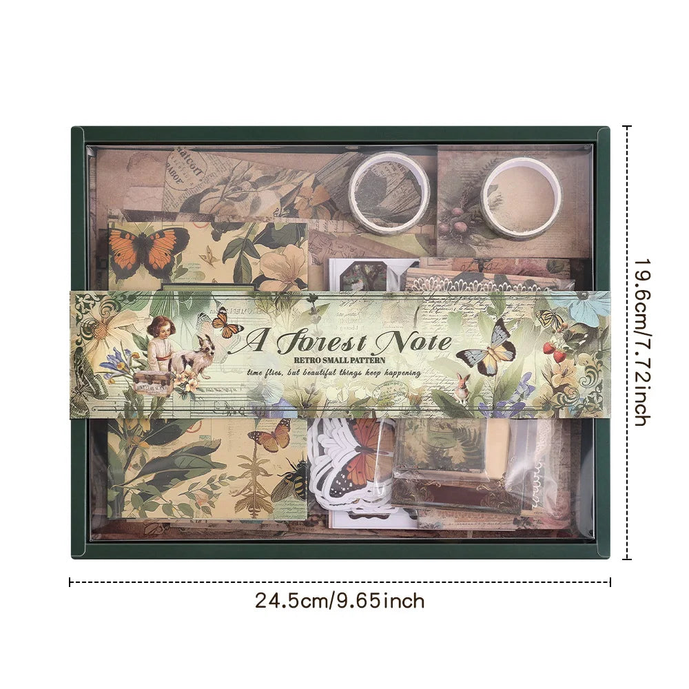 201 Pcs Vintage Aesthetic Scrapbook Paper Set Bullet Junk Journal Kit With Scrapbook Paper Tape DIY Materials For Journaling