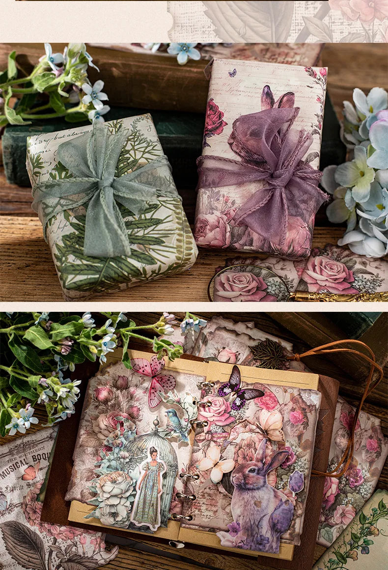 30pcs/pack Vintage Materials Paper Lost Garden Series DIY Scrapbooking Deco Junk Journal Planner Collage Photo Album Craft Paper