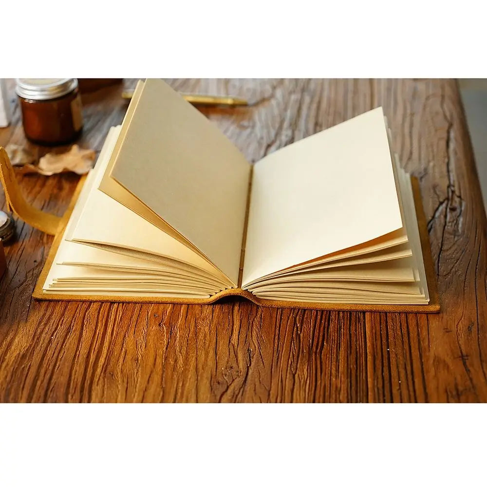 Vintage Leather Bound Journal Handmade Genuine Leather Cover Blank Paper Diary Blank Pages Unlined Travel Sketchbook