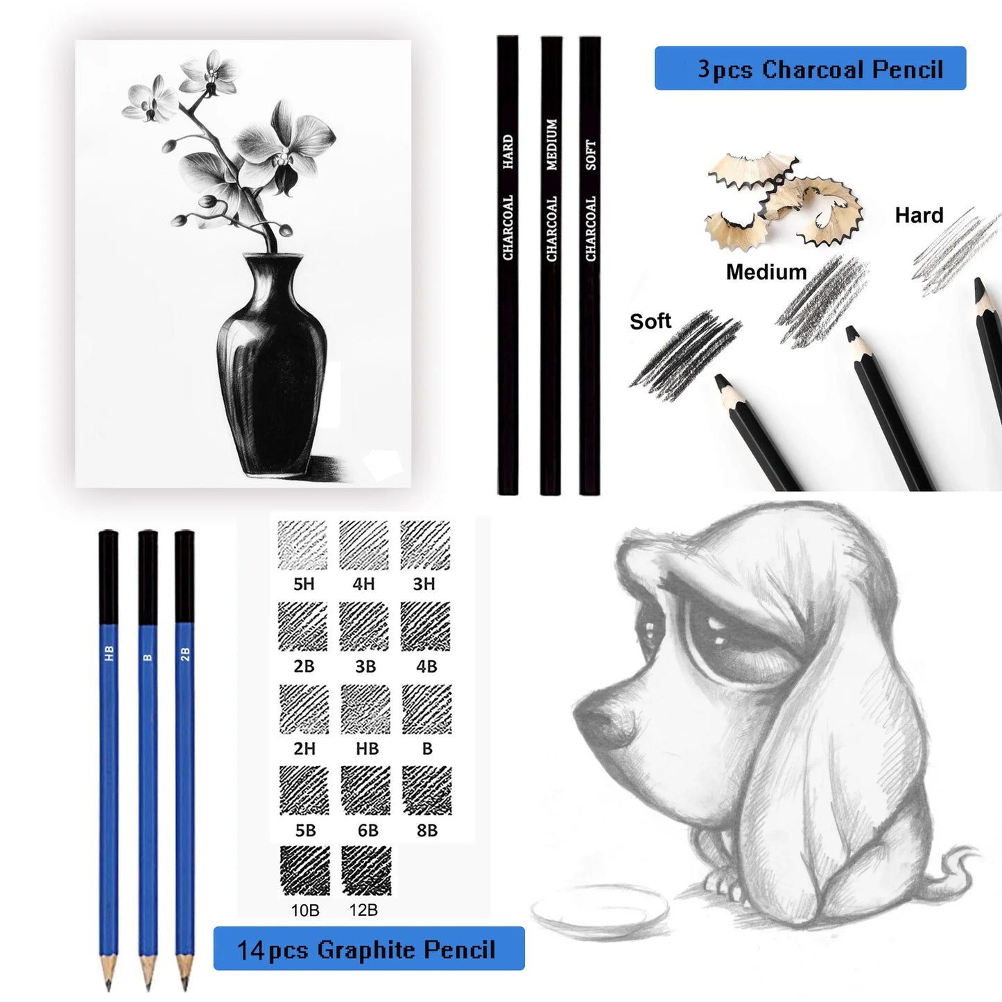 Art Painting Set 83pcs Art Sketching Set Color Lead Pencil High Quality Set Art Professional School Drawing Supplies
