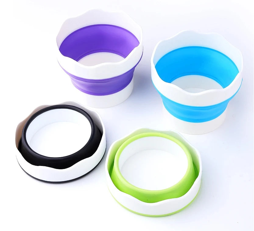 Art Supplies Paint Brush Washer Holder Cleaner Silicone Mini Foldable Painting Water Cup Washing Bucket Basin