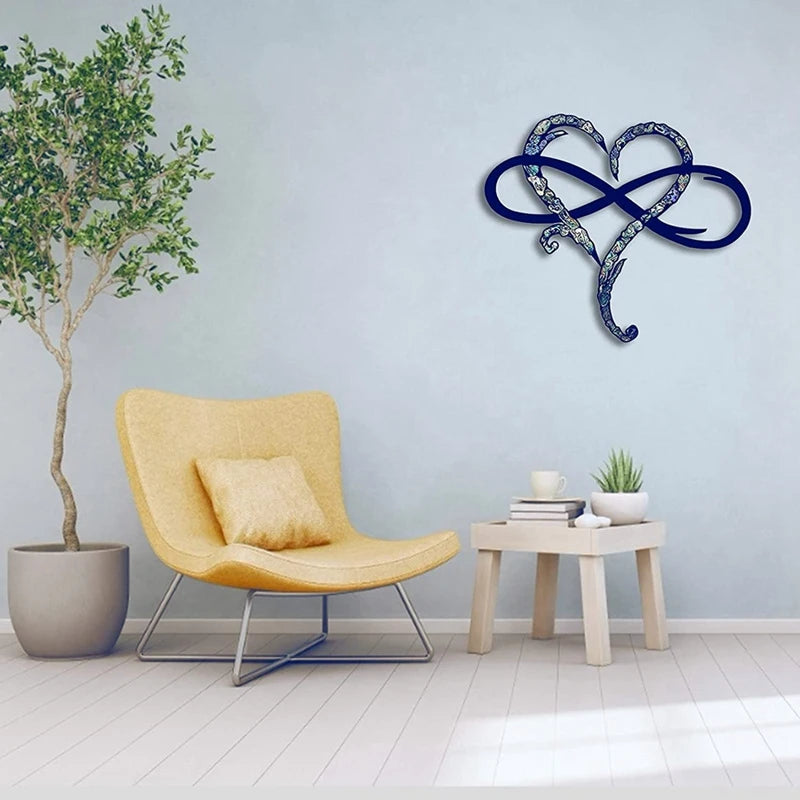 Especial Metal Wall Decoration Unique Design-Wall Art Room Decoration Eternal Love Infinite Heart Iron Art Decor Interior Decor