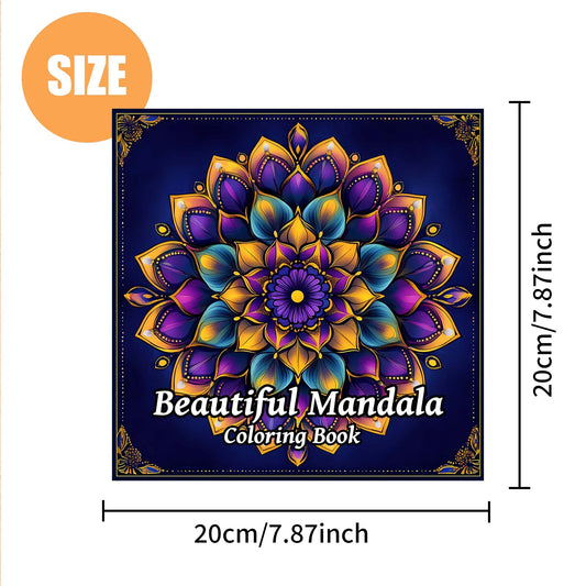 BeautIful Mandala Art Coloring Book 24Pages Gift For Birthday Party Relieve Stress Kill Time Graffiti Painting Drawing