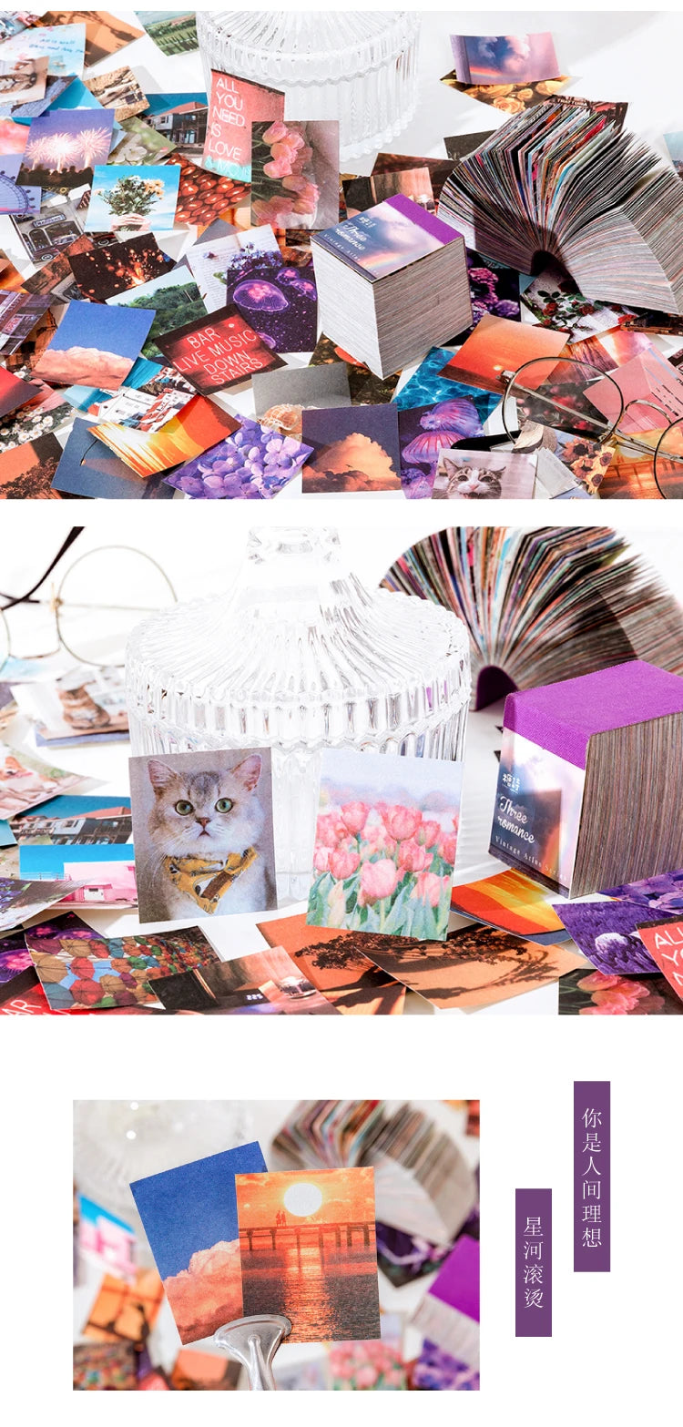 JIANQI 400 pcs Craft Vintage Scrapbooking Paper Kawaii Art Junk Journal Deco Sticker Natural Collection DIY Material Paper
