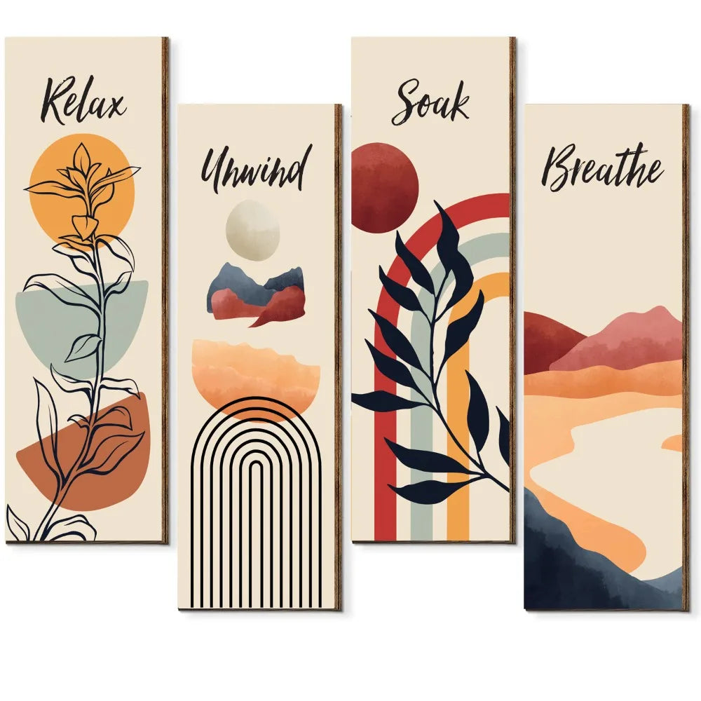 Inspirational Quotes Bohemian Abstract Hanging Sign Handmade Artistic Wooden Wall Hanging Plate Wall-mounting Decorative Panel
