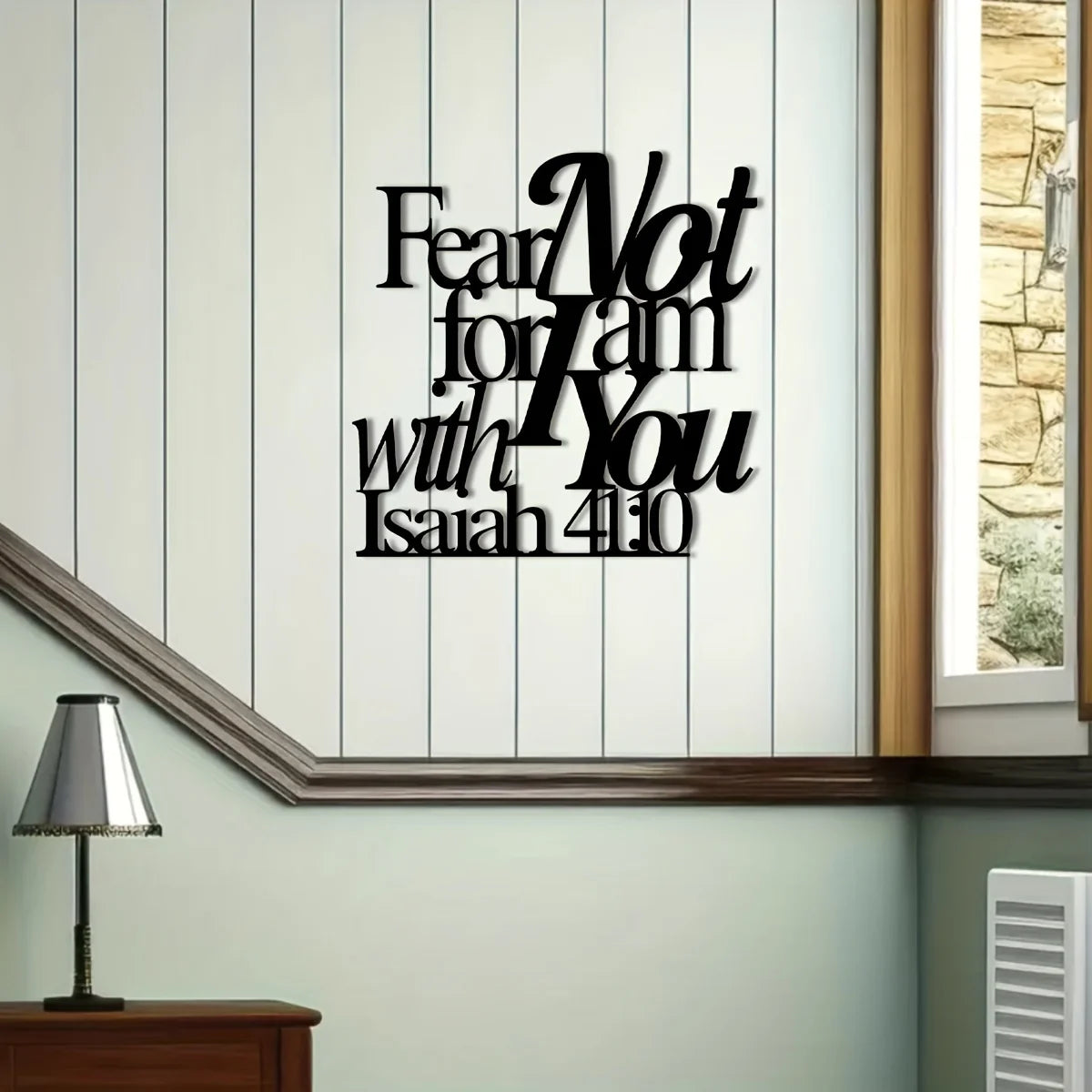 Metal "Fear Not for I am with You - Isaiah 41:10" Bible Wall Art, Faith Home Decor, Inspirational Bible Verse Hanging Ornament