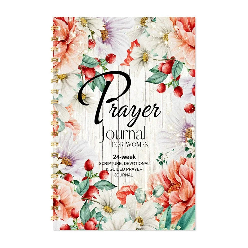 Prayer Journal For women | 24 Week Scripture Devotonal Journal | The Bible In A Year Notebook