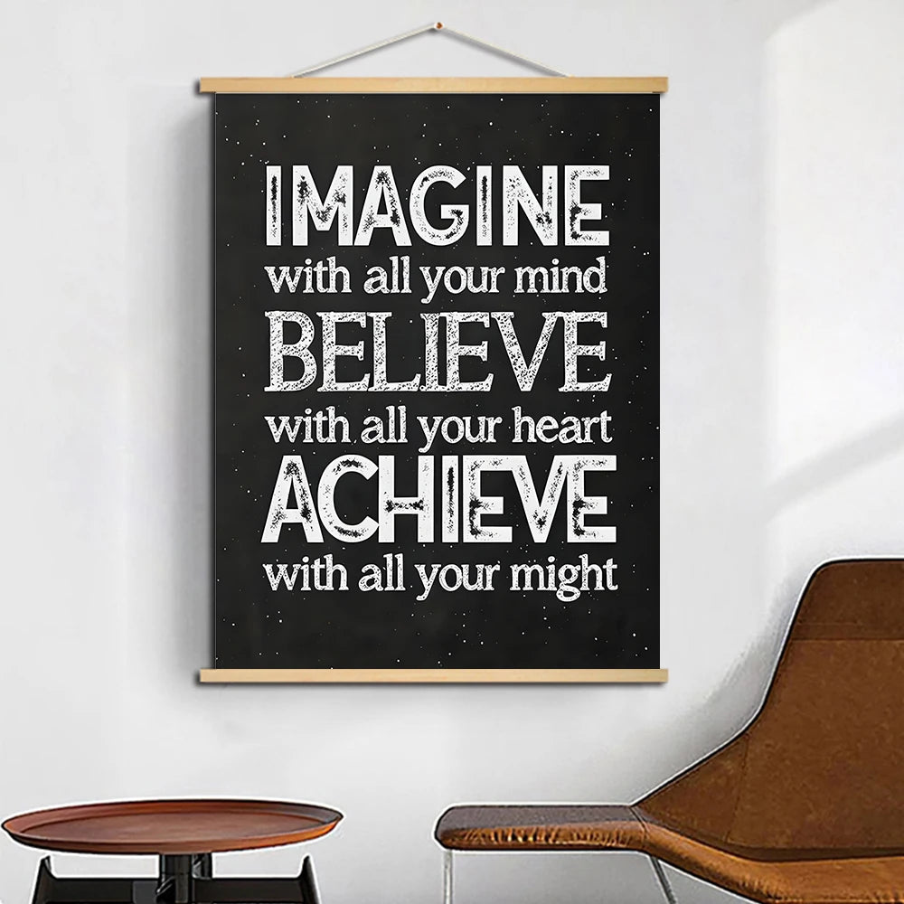 Inspirational Wall Poster Positive Scrolls Canvas Painting Affirmation Art Dots For Classroom Office Decor Eid Al-Adha Mubarak
