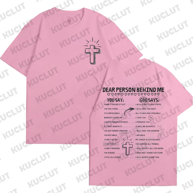 God Says Hoodie Design Print T-shirt Short Sleeve Crew Neck Casual Tee Tops Retro Christian Jesus Classic Women's Clothing