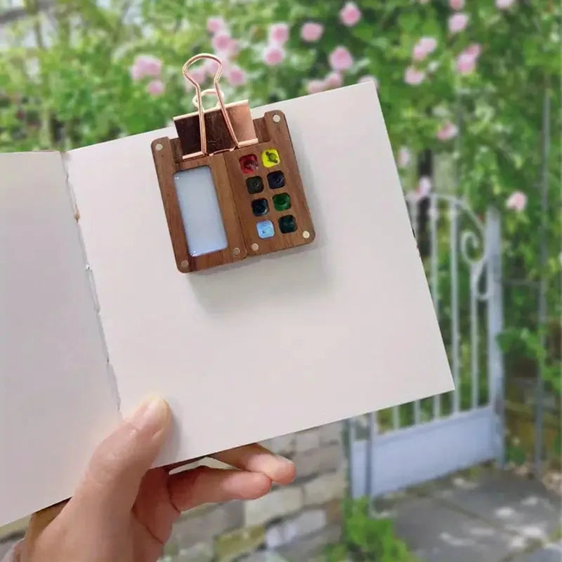 Art Supplies Empty Wooden Watercolor Palette Portable Mini Travel Watercolor Acrylic Paint Box Square Tray Box Art Painting