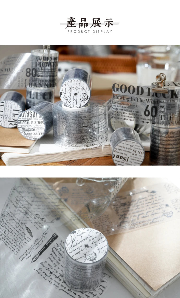 Journal GO 5x200cm English Monologue PET Tape Stickers Creative Decorative Diary Album Scrapbooking Masking Tape Junk Journal