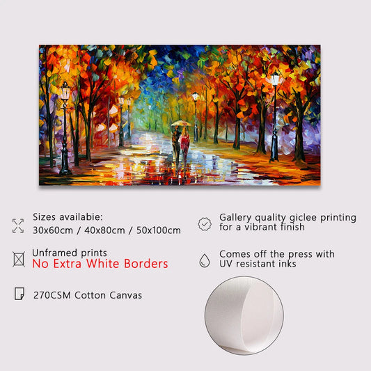 Modern Colorful Abstract Canvas Prints | Rainy Garden Landscape Posters