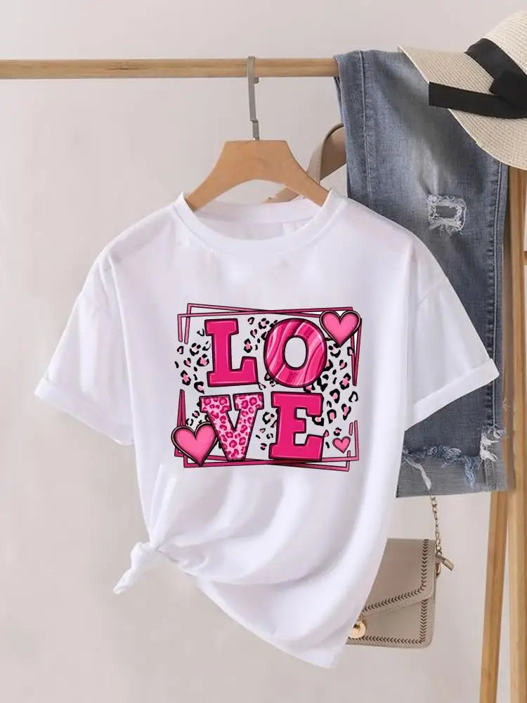 Sweet Cartoon Trend 90s Women Print Female Graphic T-shirts Fashion Clothing Lady Clothes Short Sleeve T Shirt Casual Tee