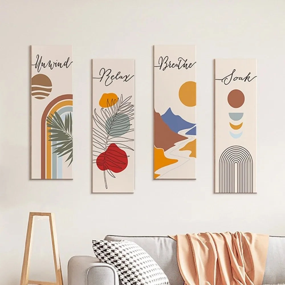 Inspirational Quotes Bohemian Abstract Hanging Sign Handmade Artistic Wooden Wall Hanging Plate Wall-mounting Decorative Panel