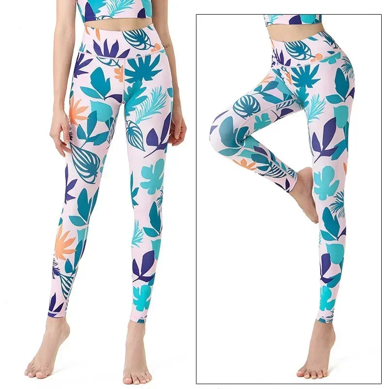 Cloud Hide Women Home Yoga Pants Fitness Gym Exercise Sports Leggings High Waist Sexy Long Print Tights Workout Running Trouser
