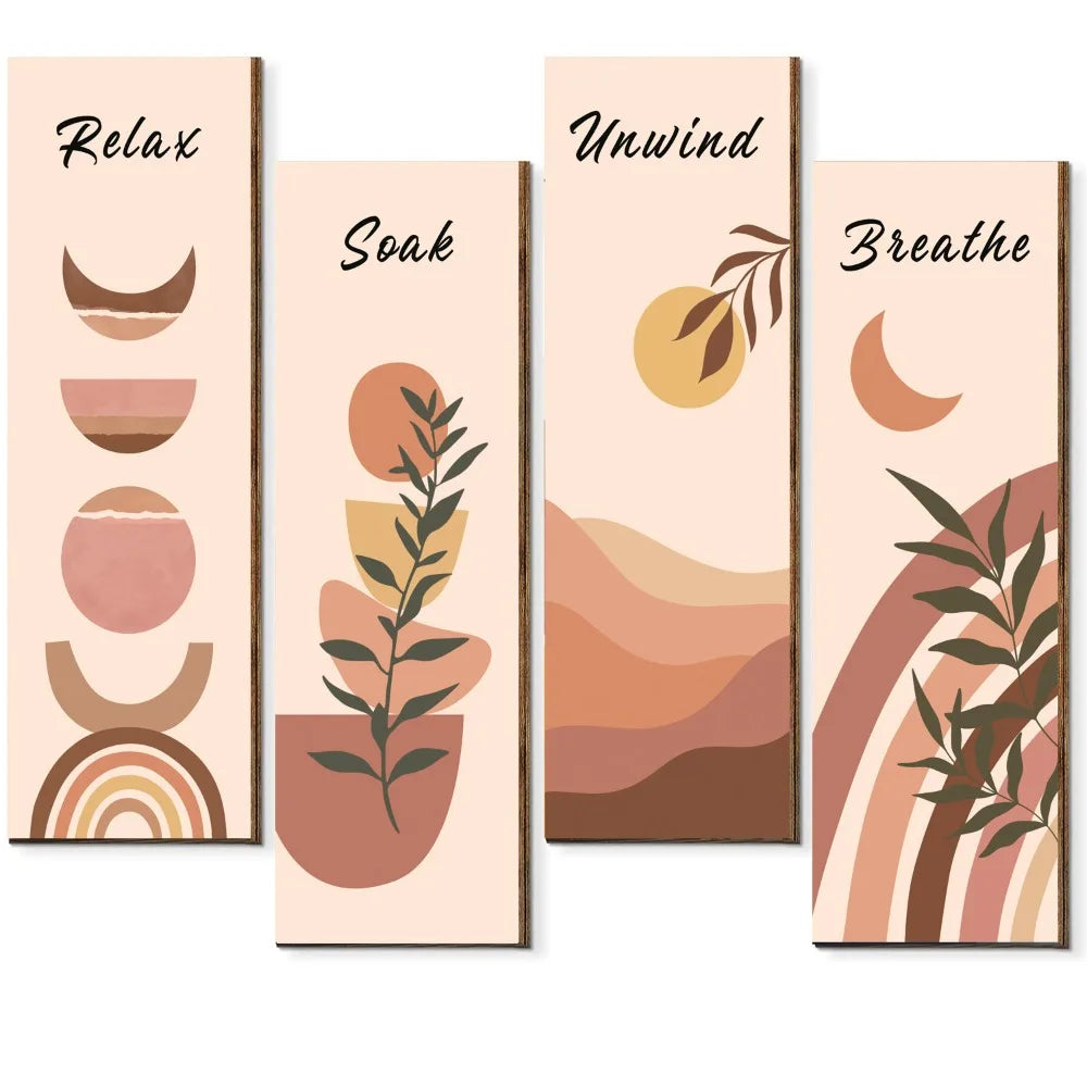 Inspirational Quotes Bohemian Abstract Hanging Sign Handmade Artistic Wooden Wall Hanging Plate Wall-mounting Decorative Panel