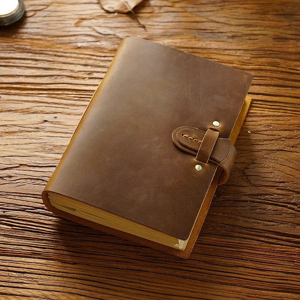 Vintage Leather Bound Journal Handmade Genuine Leather Cover Blank Paper Diary Blank Pages Unlined Travel Sketchbook