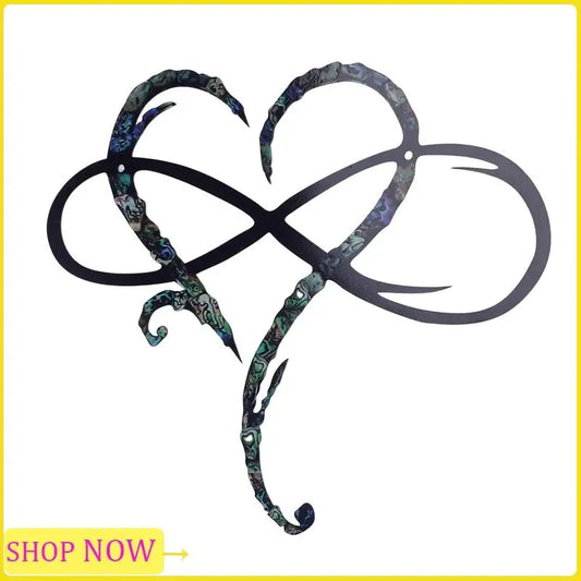 Especial Metal Wall Decoration Unique Design-Wall Art Room Decoration Eternal Love Infinite Heart Iron Art Decor Interior Decor