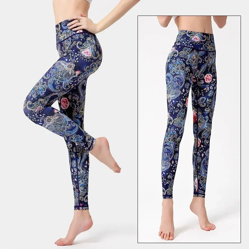 Cloud Hide Women Home Yoga Pants Fitness Gym Exercise Sports Leggings High Waist Sexy Long Print Tights Workout Running Trouser