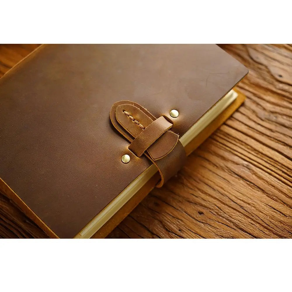 Vintage Leather Bound Journal Handmade Genuine Leather Cover Blank Paper Diary Blank Pages Unlined Travel Sketchbook