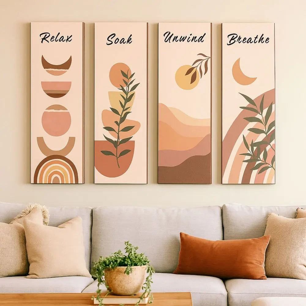 Inspirational Quotes Bohemian Abstract Hanging Sign Handmade Artistic Wooden Wall Hanging Plate Wall-mounting Decorative Panel