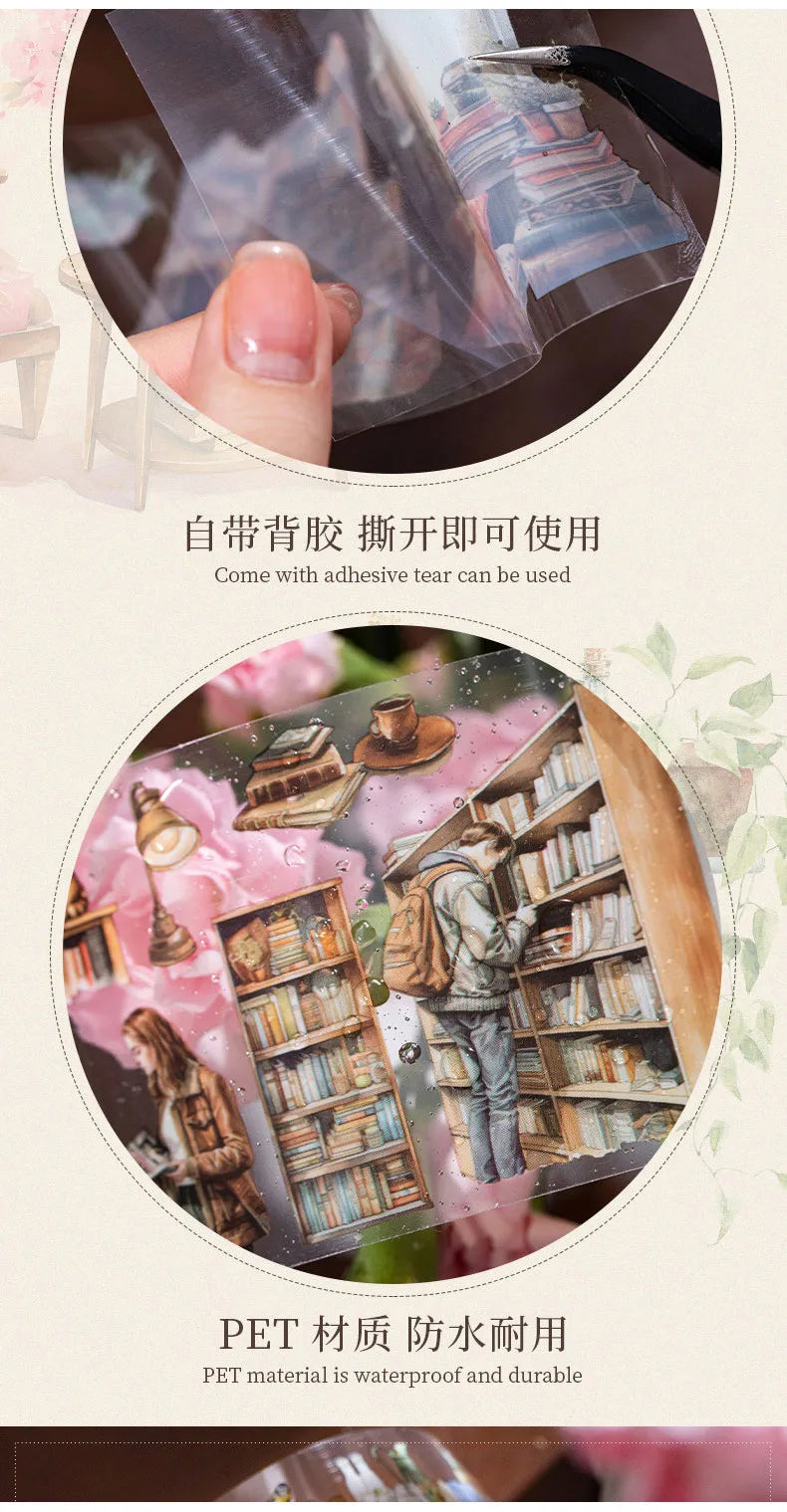 Journamm 60mm*2m Landscaping PET Tape Junk Journal Decor Junk Journal DIY Scrapbooking School Supplies Collage Stationery Tapes